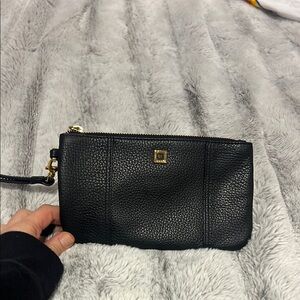 Louis Black Leather Wristlet